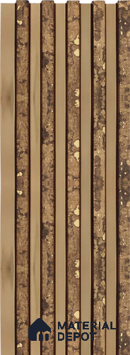 Brown Metallic Louver 1195 244 (Trend 1195) 8 ft x 4.9 inch Charcoal Panel - 12 mm | Suitable for Feature Wall, TV Unit & Living Room | Width is Subjected to 5% Variation