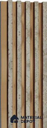 Brown Metallic Louver 1196 244 (Trend 1196) 8 ft x 4.9 inch Charcoal Panel - 12 mm | Suitable for Feature Wall, TV Unit & Living Room | Width is Subjected to 5% Variation