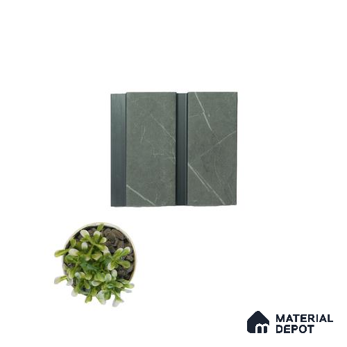 Grey Marble Louver PN 04581 8 ft x 4.9 inch Charcoal Panel - 12 mm | Suitable for Feature Wall, TV Unit & Living Room | Width is Subjected to 5% Variation