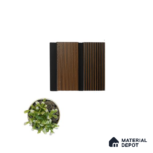 Brown Wooden Louver PN 04588 8 ft x 4.9 inch Charcoal Panel - 12 mm | Suitable for Feature Wall, TV Unit & Living Room | Width is Subjected to 5% Variation