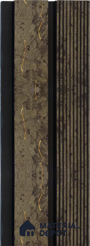 Brown Patterned Louver 1210 244 (Trend 1210) 8 ft x 4.9 inch Charcoal Panel - 12 mm | Suitable for Feature Wall, TV Unit & Living Room | Width is Subjected to 5% Variation
