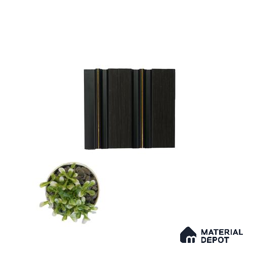Black Wooden Louver PN 04590 8 ft x 4.9 inch Charcoal Panel - 12 mm | Suitable for Feature Wall, TV Unit & Living Room | Width is Subjected to 5% Variation