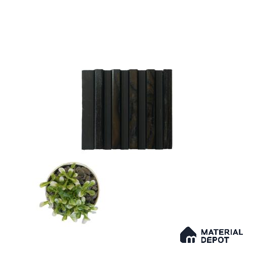 Black Wooden Louver PN 04596 8 ft x 4.9 inch Charcoal Panel - 12 mm | Suitable for Feature Wall, TV Unit & Living Room | Width is Subjected to 5% Variation