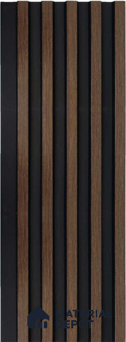 Brown Wooden Louver 1219 244 (Trend 1219) 8 ft x 4.9 inch Charcoal Panel - 12 mm | Suitable for Feature Wall, TV Unit & Living Room | Width is Subjected to 5% Variation