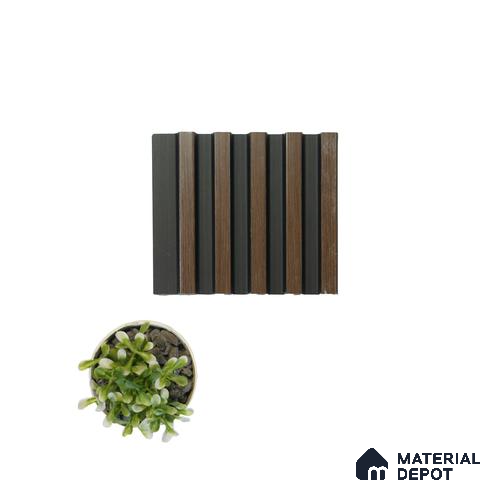 Brown Wooden Louver PN 04598 8 ft x 4.9 inch Charcoal Panel - 12 mm | Suitable for Feature Wall, TV Unit & Living Room | Width is Subjected to 5% Variation