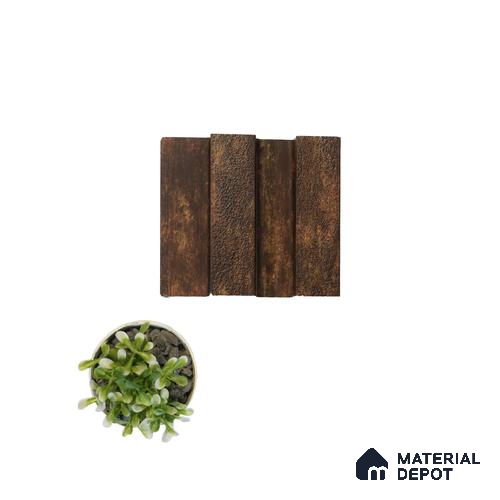Brown Stone Louver PN 04599 8 ft x 4.9 inch Charcoal Panel - 12 mm | Suitable for Feature Wall, TV Unit & Living Room | Width is Subjected to 5% Variation