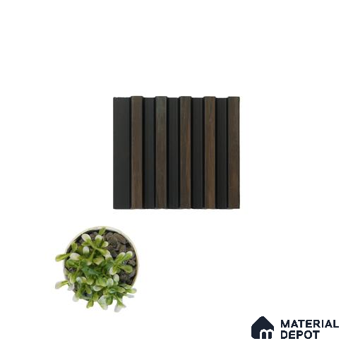 Brown Wooden Louver PN 04600 8 ft x 4.9 inch Charcoal Panel - 12 mm | Suitable for Feature Wall, TV Unit & Living Room | Width is Subjected to 5% Variation