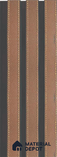Brown Leather Louver 1227 244 (Trend 1227) 8 ft x 4.9 inch Charcoal Panel - 12 mm | Suitable for Feature Wall, TV Unit & Living Room | Width is Subjected to 5% Variation