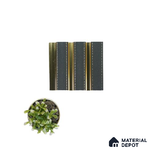 Black Leather Louver PN 04547 8 ft x 4.9 inch Charcoal Panel - 12 mm | Suitable for Feature Wall, TV Unit & Living Room | Width is Subjected to 5% Variation