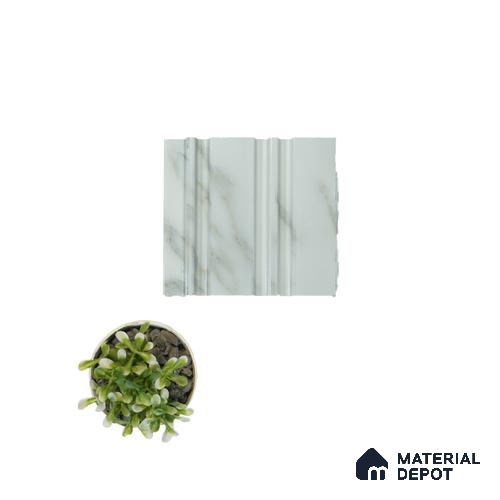 Grey Marble Louver PN 04548 8 ft x 4.9 inch Charcoal Panel - 12 mm | Suitable for Feature Wall, TV Unit & Living Room | Width is Subjected to 5% Variation