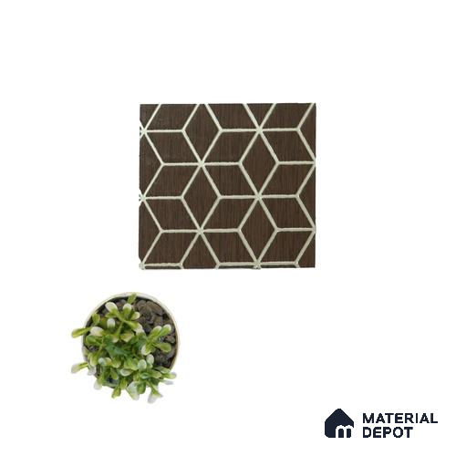 Brown Geometric Look Charcoal Decorative Wall Panel PN 04497 8 ft x 2 ft - 4 mm | Suitable for Feature Wall, TV Unit & Living Room | Width is Subjected to 5% Variation