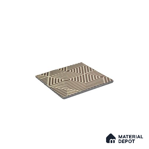 Cream Geometric Look Charcoal Decorative Wall Panel PN 04504 8 ft x 2 ft - 4 mm | Suitable for Feature Wall, TV Unit & Living Room | Width is Subjected to 5% Variation