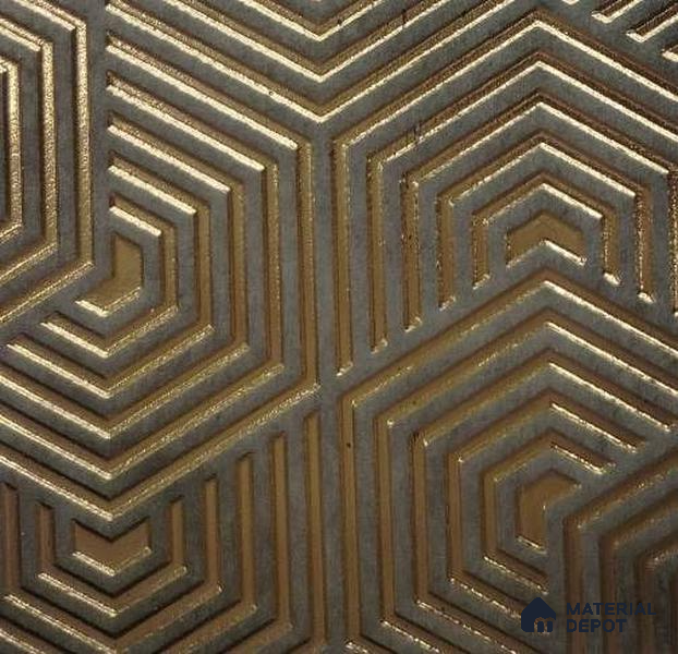 Gold Geometric Look Charcoal Decorative Wall Panel 1245 8 ft x 2 ft - 4 mm | Suitable for Feature Wall, TV Unit & Living Room | Width is Subjected to 5% Variation
