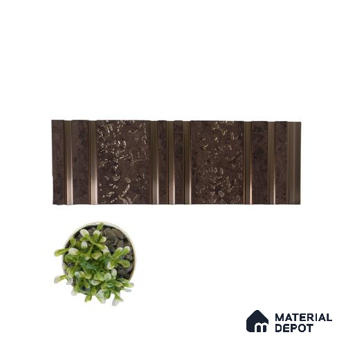 Brown Patterned Look Charcoal Decorative Wall Panel PN 04479 8 ft x 1 ft - 4 mm | Suitable for Feature Wall, TV Unit & Living Room | Width is Subjected to 5% Variation