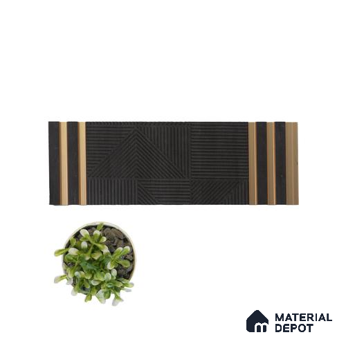 Black Patterned Look Charcoal Decorative Wall Panel PN 04483 8 ft x 1 ft - 4 mm | Suitable for Feature Wall, TV Unit & Living Room | Width is Subjected to 5% Variation