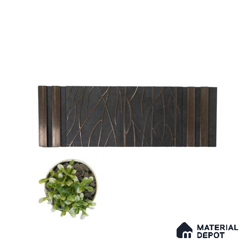 Black Patterned Look Charcoal Decorative Wall Panel PN 04488 8 ft x 1 ft - 4 mm | Suitable for Feature Wall, TV Unit & Living Room | Width is Subjected to 5% Variation