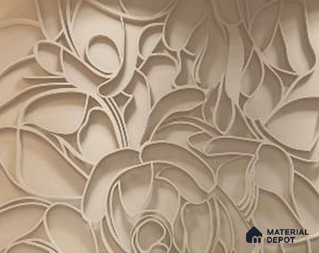 Duco Paintable 3D Design CNC Made HDHMR Panel 10 ft x 8 ft - 25 mm
