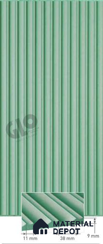 Green Plain Colour Louver PN 02557 8 ft x 4 ft HDHMR Panel - 17 mm | Suitable for Feature Wall, TV Unit & Living Room | Width is Subjected to 5% Variation