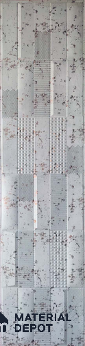 White Patterned Look Charcoal Decorative Wall Panel 7914 8 ft x 2 ft - 1.5 mm | Suitable for Feature Wall, TV Unit & Living Room | Width is Subjected to 5% Variation