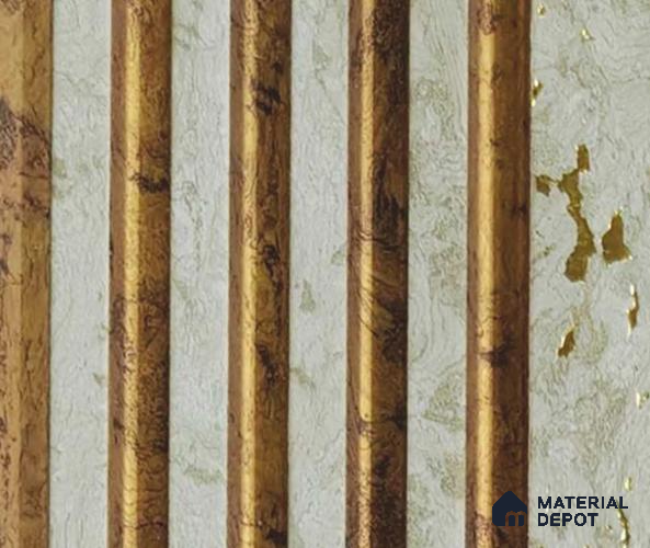 Multi Colour Marble Louver PN 06021 8 ft x 4.9 inch Charcoal Panel - 12 mm | Suitable for Feature Wall, TV Unit & Living Room | Width is Subjected to 5% Variation