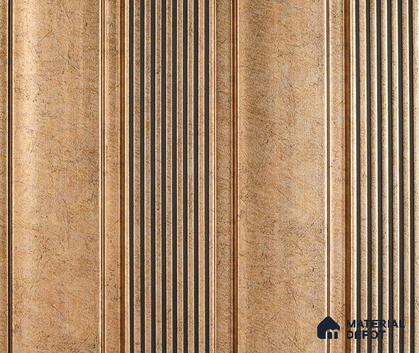 Brown Patterned Louver PN 06025 8 ft x 4.9 inch Charcoal Panel - 12 mm | Suitable for Feature Wall, TV Unit & Living Room | Width is Subjected to 5% Variation
