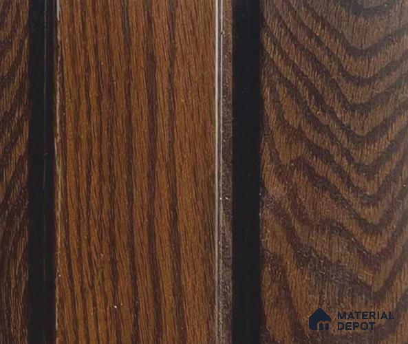 Brown Wooden Louver PN 06027 8 ft x 4.9 inch Charcoal Panel - 12 mm | Suitable for Feature Wall, TV Unit & Living Room | Width is Subjected to 5% Variation
