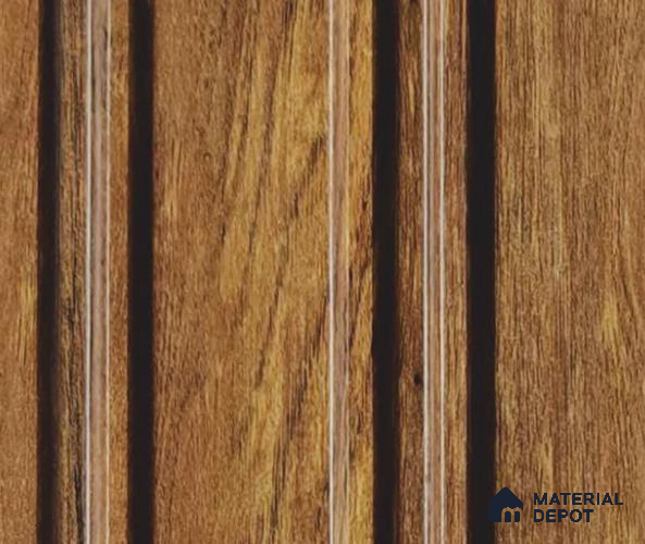 Brown Wooden Louver PN 06030 8 ft x 4.9 inch Charcoal Panel - 12 mm | Suitable for Feature Wall, TV Unit & Living Room | Width is Subjected to 5% Variation