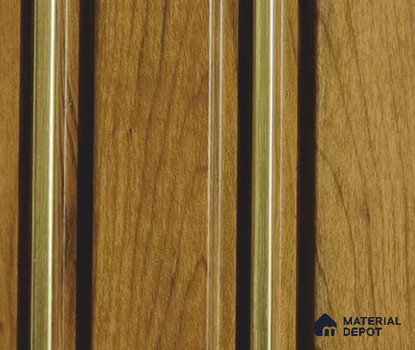 Brown Wooden Louver PN 06031 8 ft x 4.9 inch Charcoal Panel - 12 mm | Suitable for Feature Wall, TV Unit & Living Room | Width is Subjected to 5% Variation