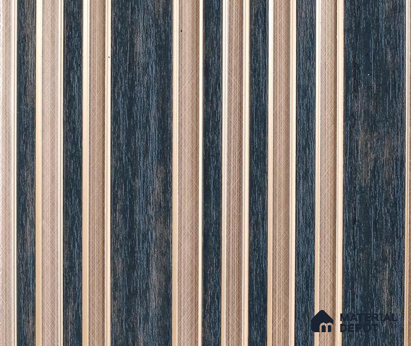 Multi Colour Stone Louver PN 06034 8 ft x 4.9 inch Charcoal Panel - 12 mm | Suitable for Feature Wall, TV Unit & Living Room | Width is Subjected to 5% Variation
