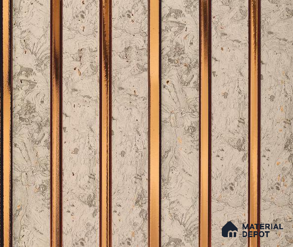 Cream Marble Louver PN 06038 8 ft x 4.9 inch Charcoal Panel - 12 mm | Suitable for Feature Wall, TV Unit & Living Room | Width is Subjected to 5% Variation