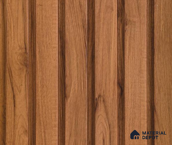Brown Wooden Louver PN 06032 8 ft x 4.9 inch Charcoal Panel - 12 mm | Suitable for Feature Wall, TV Unit & Living Room | Width is Subjected to 5% Variation