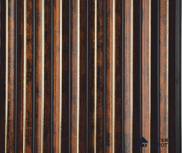 Brown Patterned Louver PN 06042 8 ft x 4.9 inch Charcoal Panel - 12 mm | Suitable for Feature Wall, TV Unit & Living Room | Width is Subjected to 5% Variation