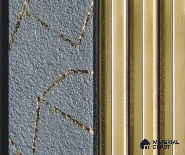 Multi Colour Patterned Louver PN 06055 8 ft x 4.9 inch Charcoal Panel - 12 mm | Suitable for Feature Wall, TV Unit & Living Room | Width is Subjected to 5% Variation