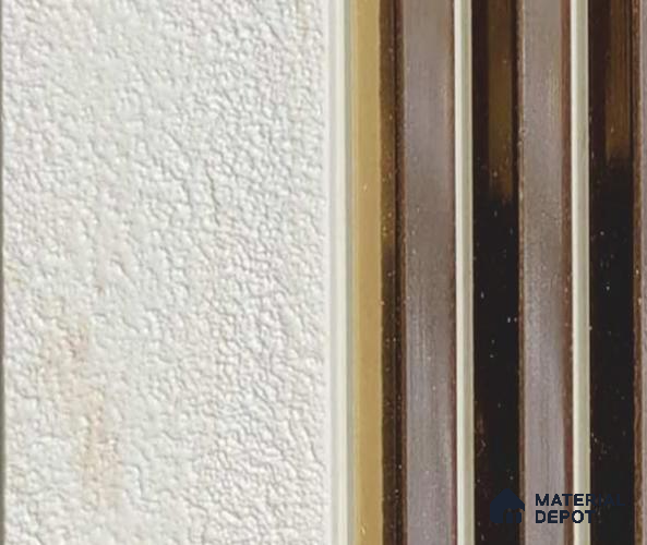 Multi Colour Patterned Louver PN 06057 8 ft x 4.9 inch Charcoal Panel - 12 mm | Suitable for Feature Wall, TV Unit & Living Room | Width is Subjected to 5% Variation