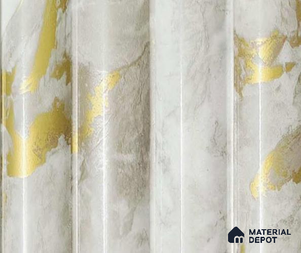 White Marble Louver PN 06066 8 ft x 4.9 inch Charcoal Panel - 12 mm | Suitable for Feature Wall, TV Unit & Living Room | Width is Subjected to 5% Variation
