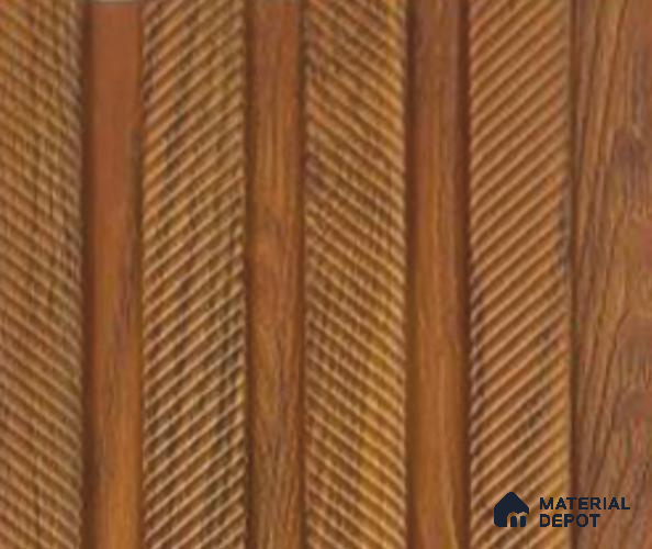 Brown Patterned Louver PN 06058 8 ft x 4.9 inch Charcoal Panel - 12 mm | Suitable for Feature Wall, TV Unit & Living Room | Width is Subjected to 5% Variation