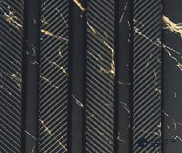 Black Patterned Louver PN 06028 8 ft x 4.9 inch Charcoal Panel - 12 mm | Suitable for Feature Wall, TV Unit & Living Room | Width is Subjected to 5% Variation