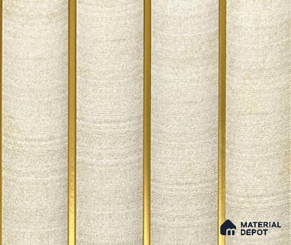 Cream Stone Louver PN 06023 8 ft x 4.9 inch Charcoal Panel - 12 mm | Suitable for Feature Wall, TV Unit & Living Room | Width is Subjected to 5% Variation