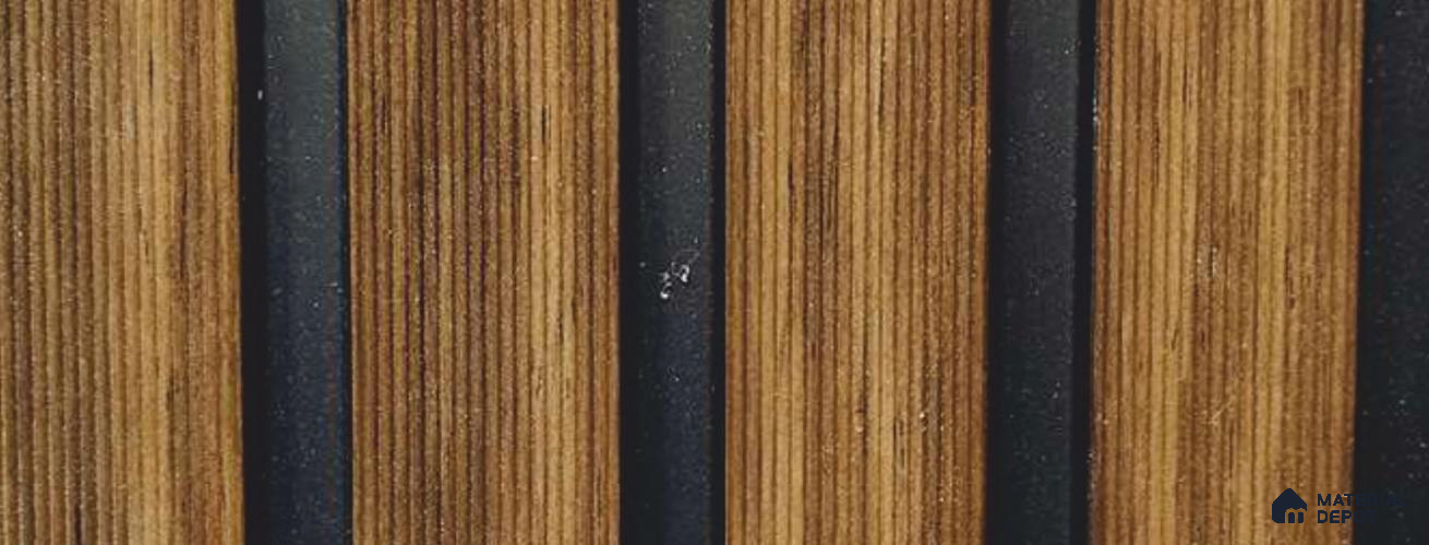 Brown Wooden Louver PN 05952 8 ft x 7.9 inch Charcoal Panel - 12 mm | Suitable for Feature Wall, TV Unit & Living Room | Width is Subjected to 5% Variation