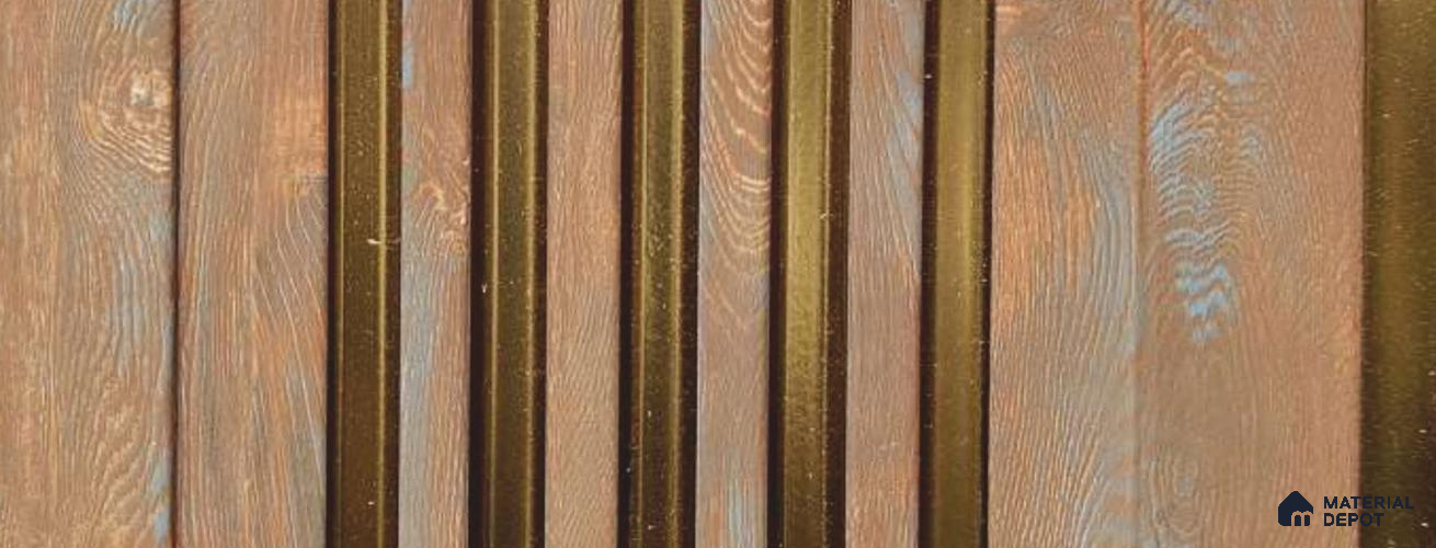 Brown Stone Louver PN 05957 8 ft x 7.9 inch Charcoal Panel - 12 mm | Suitable for Feature Wall, TV Unit & Living Room | Width is Subjected to 5% Variation