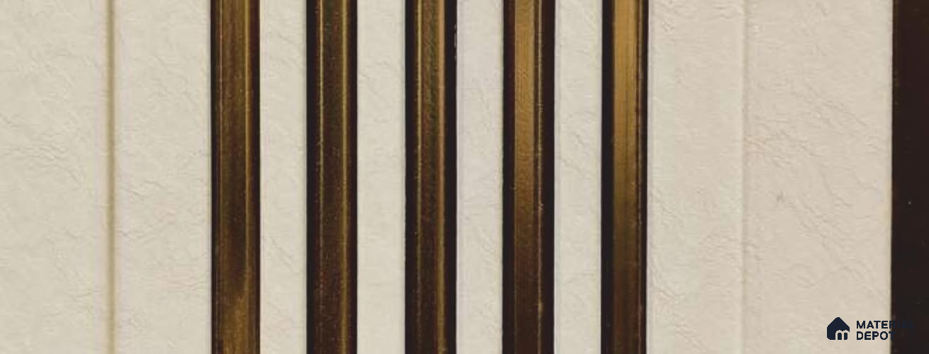 White Luxury Louver PN 05947 8 ft x 7.9 inch Charcoal Panel - 12 mm | Suitable for Feature Wall, TV Unit & Living Room | Width is Subjected to 5% Variation