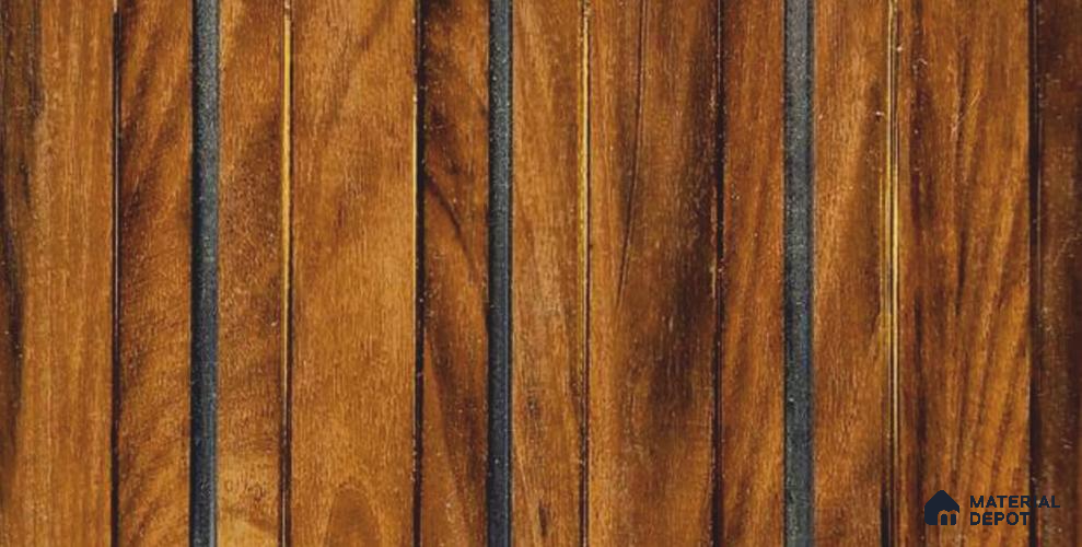 Brown Wooden Louver PN 05943 8 ft x 7.9 inch Charcoal Panel - 12 mm | Suitable for Feature Wall, TV Unit & Living Room | Width is Subjected to 5% Variation