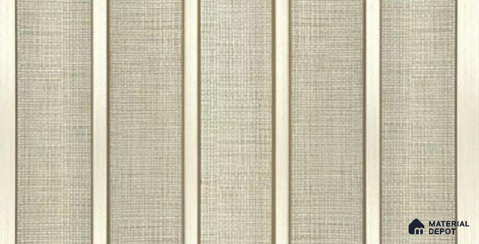 Cream Fabric Louver PN 05937 8 ft x 7.9 inch Charcoal Panel - 12 mm | Suitable for Feature Wall, TV Unit & Living Room | Width is Subjected to 5% Variation