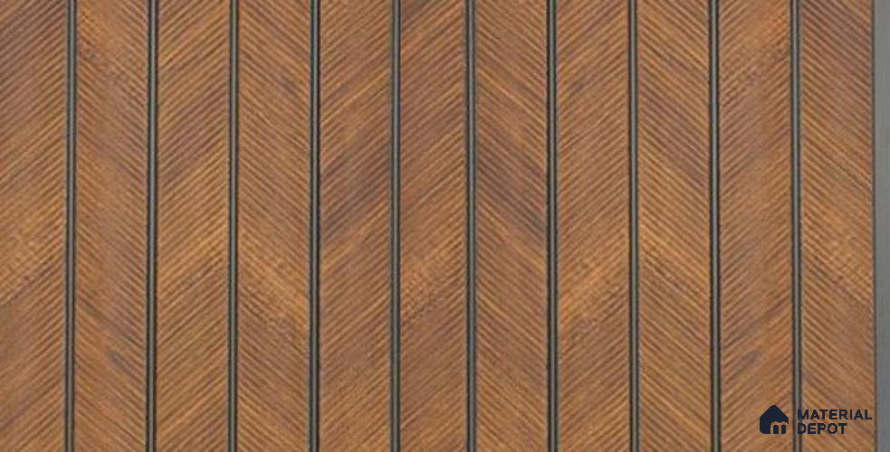Brown Patterned Louver PN 05941 8 ft x 7.9 inch Charcoal Panel - 12 mm | Suitable for Feature Wall, TV Unit & Living Room | Width is Subjected to 5% Variation