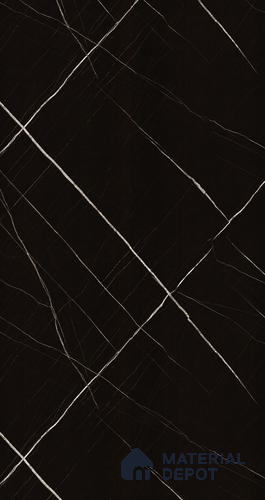 Black Marble Look LM 22803 8 ft x 4 ft High Gloss Finish Decorative Laminate - 1 mm | Suitable for TV Unit, Wardrobe, Kitchen Cabinets