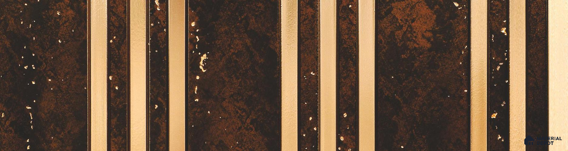 Brown Patterned Louver PN 05994 8 ft x 12 inch Charcoal Panel - 7 mm | Suitable for Feature Wall, TV Unit & Living Room | Width is Subjected to 5% Variation