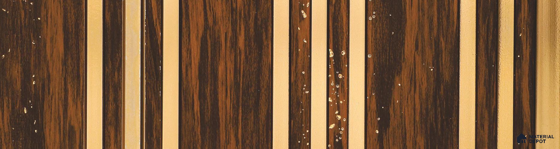 Brown Patterned Louver PN 05995 8 ft x 12 inch Charcoal Panel - 7 mm | Suitable for Feature Wall, TV Unit & Living Room | Width is Subjected to 5% Variation