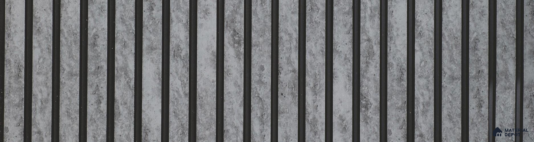 Grey Stone Louver PN 05997 8 ft x 12 inch Charcoal Panel - 7 mm | Suitable for Feature Wall, TV Unit & Living Room | Width is Subjected to 5% Variation