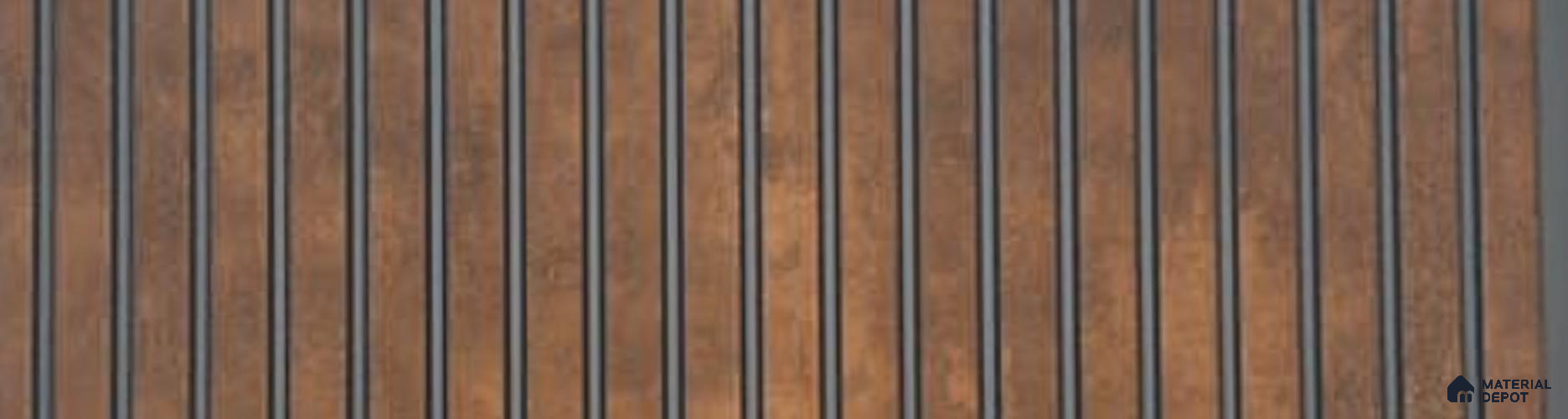 Brown Wooden Louver PN 05998 8 ft x 12 inch Charcoal Panel - 7 mm | Suitable for Feature Wall, TV Unit & Living Room | Width is Subjected to 5% Variation