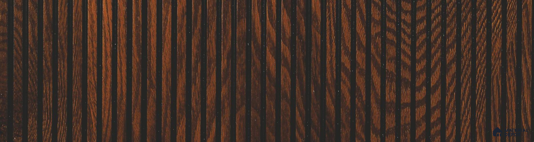 Brown Wooden Louver PN 06006 8 ft x 12 inch Charcoal Panel - 7 mm | Suitable for Feature Wall, TV Unit & Living Room | Width is Subjected to 5% Variation